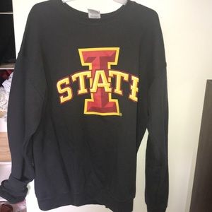 Grey Iowa state crewneck